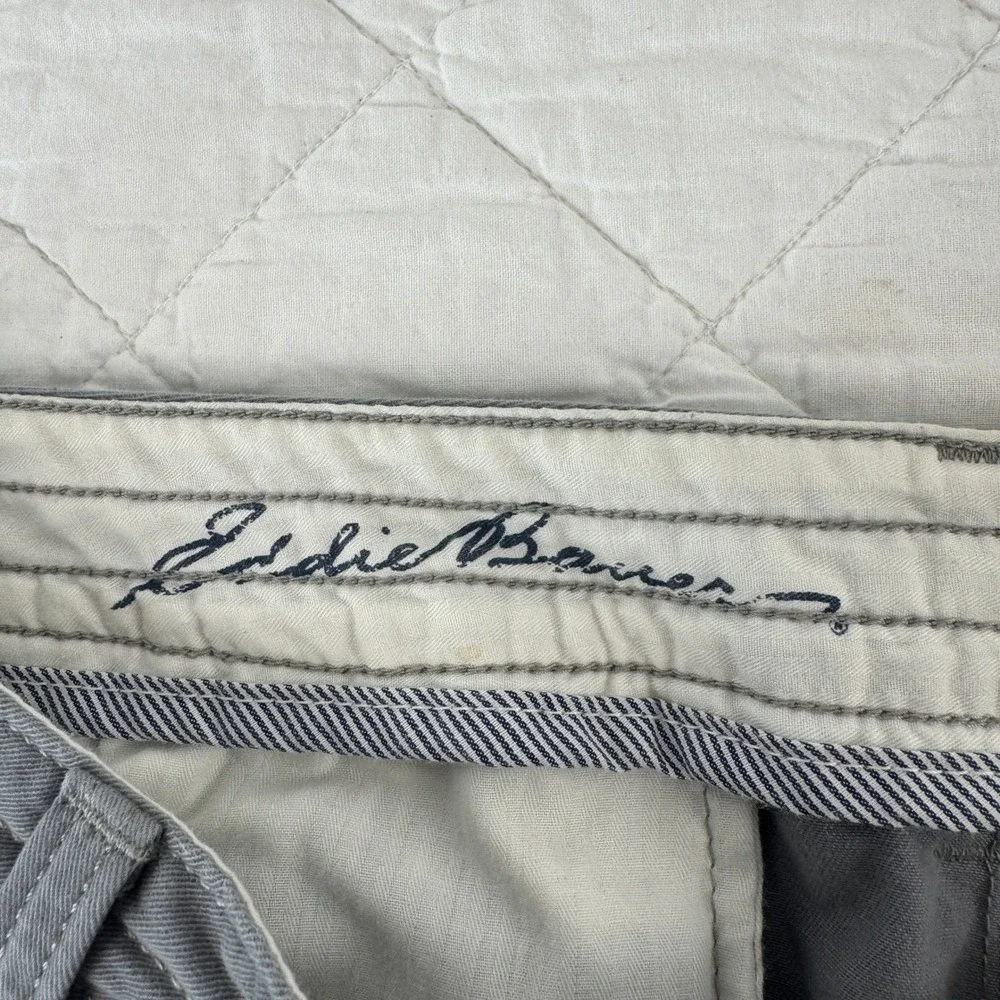 Eddie Bauer Gray Boyfriend Relaxed Fit‎ Cotton Pants Womens Size 8 Classic